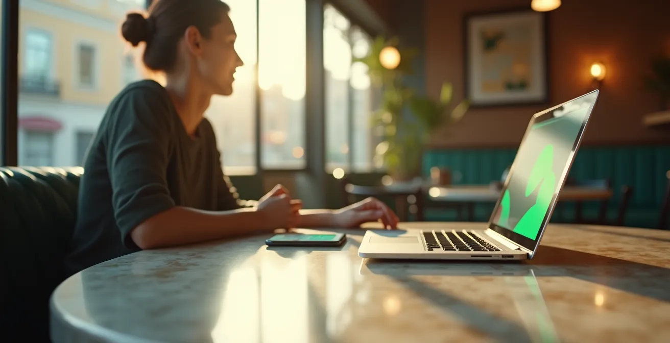 Cliente español usando simultáneamente WhatsApp Business y chat web en diferentes dispositivos