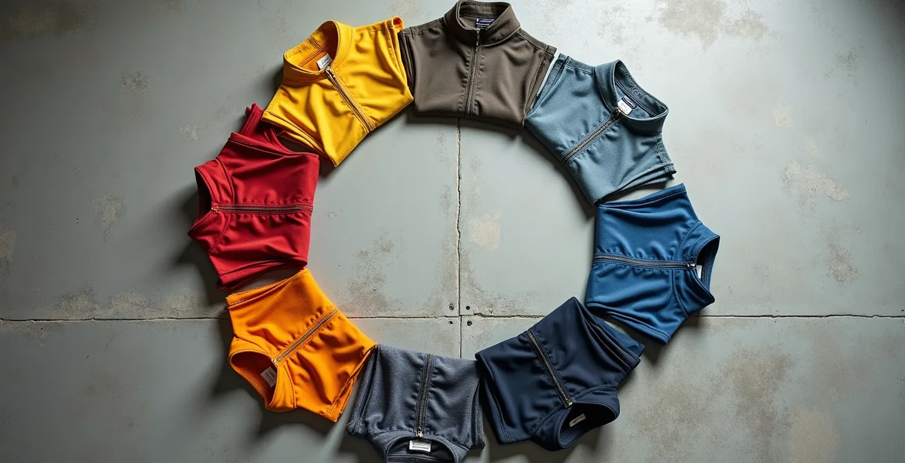 Diagrama circular mostrando el ciclo de vida de la ropa desde nueva hasta vintage, simbolizando la economía circular y la reventa en la moda sostenible.