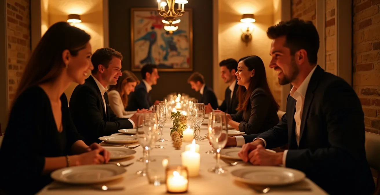 Evento de networking exclusivo para clientes VIP en espacio elegante