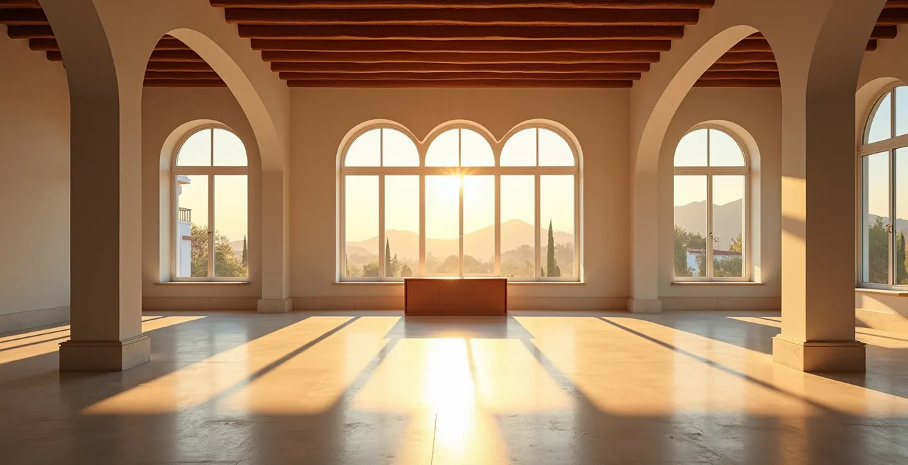 Oficina vacía con perspectiva minimalista en España