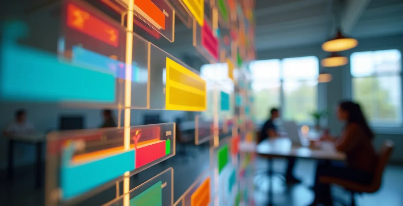 Tablero Kanban visual con columnas de flujo de trabajo y automatizaciones para equipo de marketing