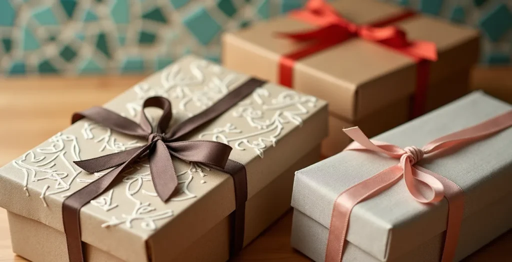 Cajas de suscripción mensuales con productos especializados dispuestas en mesa española Cajas de suscripción mensuales con productos especializados dispuestas en mesa española